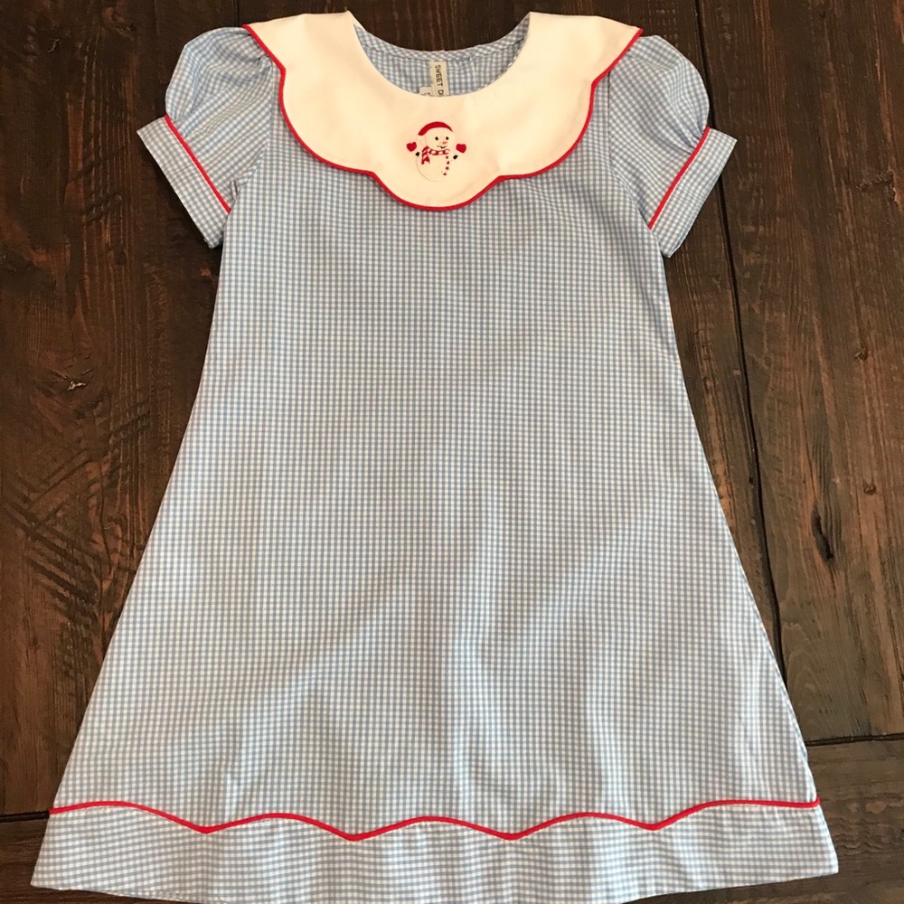 Sweet Dreams size 5 embroidered snowman dress